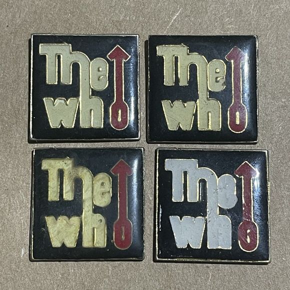 Vintage The Who Enamel Pin Band Music Logo Hat Pin Lapel Bundle Set Lot x4 - Picture 2 of 5
